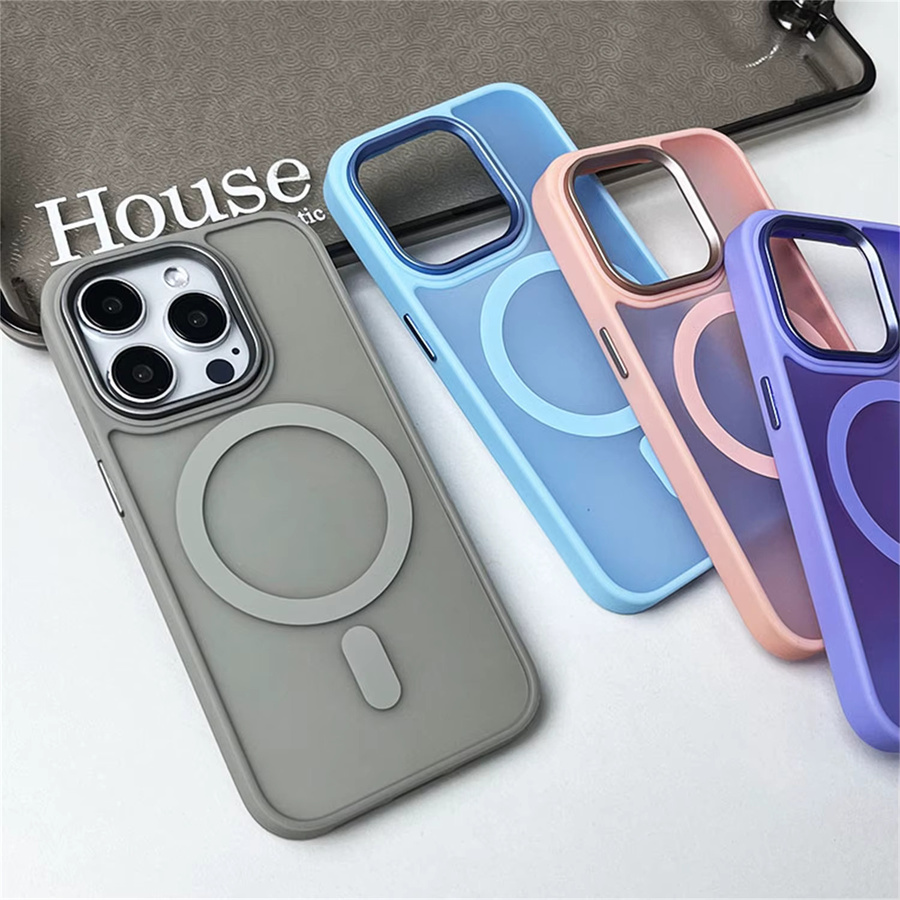 Stoßfeste magnetische MagSafe iPhone Hülle mit mattem Finish in Purple für iPhone 11 bis iPhone 16 Pro Max - Bild 3
