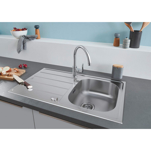 Grohe Einbauspüle K200 aus Edelstahl mit Abtropffläche, silberfarben, B/T: 86 x 50 cm - Bild 2