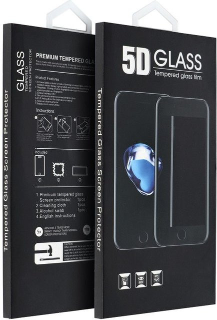OEM Displayschutzfolie aus gehärtetem Glas für Apple iPhone 11 und XR, 5D Full Glue, Schwarz - Bild 1