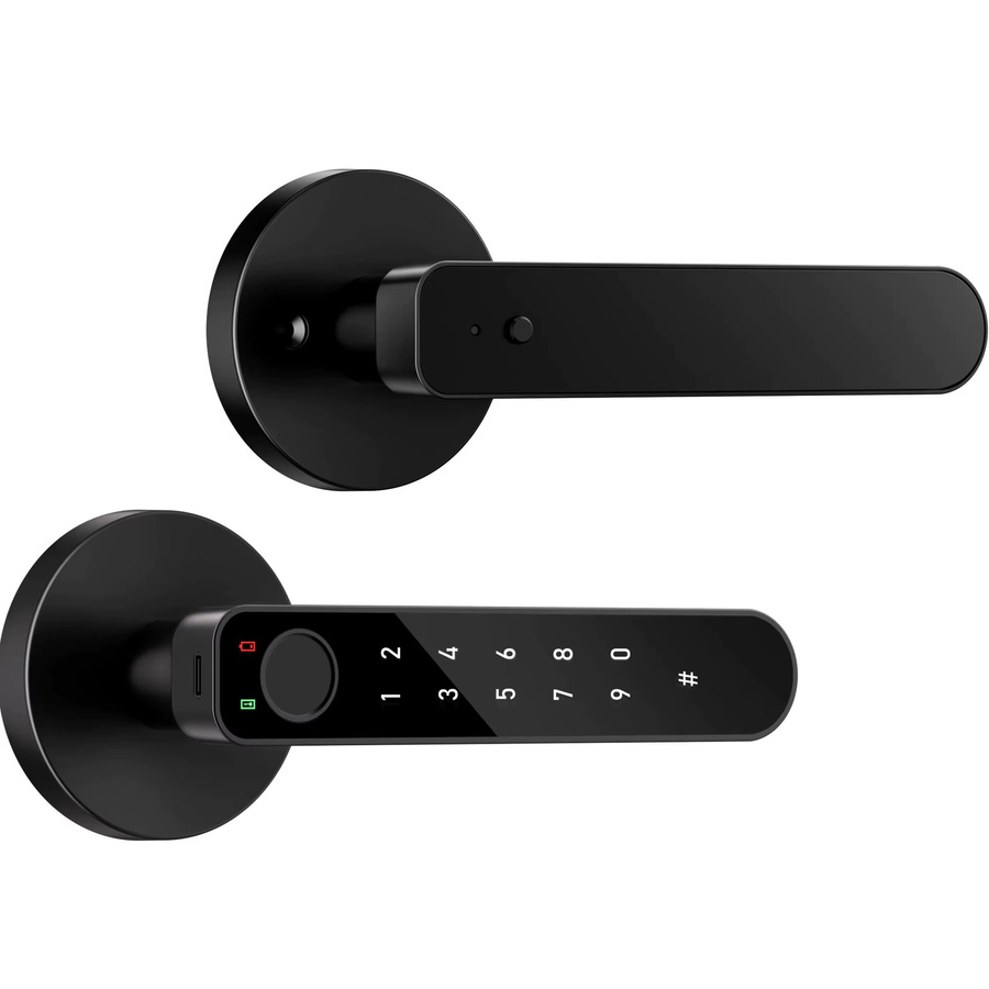 ICCSSI Smart Door Lock B208APRO Fingerabdruckschloss in Schwarz mit Tuya App, Passwort, IC-Karte und Schlüsselentriegelung sowie mehrsprachiger Audio-Wiedergabe - Bild 7