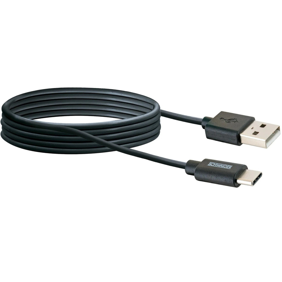 Schwaiger P4U Sync und Ladekabel USB-C auf USB-A Schwarz 2 m - Bild 2
