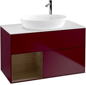 V&B Finion Waschtischunterschrank mit Wandbeleuchtung in Weiß, Breite: 100 cm, Höhe: 50,1 cm, Tiefe: 50,1 cm - Bild 1