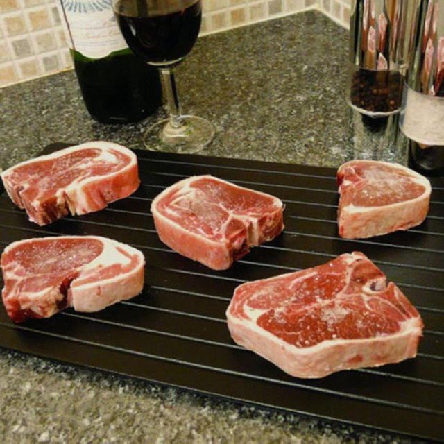 Igeteck Fast Tray Auftauplatte für gefrorenes Fleisch in Schwarz, rechteckig - Bild 1