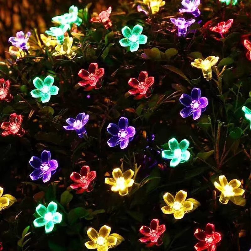 Solar Kirschblüte Lichterkette mit 100 LEDs, RGB Outdoor Fairy Lights, IP65 Wasserdicht, 12m Länge - Bild 3