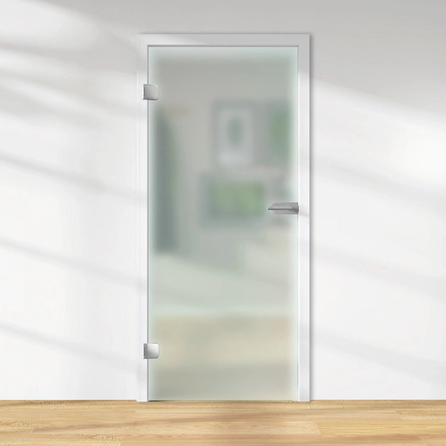 Skyscope Glasdrehtür ESG satiniert Floatglas DIN Links, H x B x T: 197,2 x 83,4 x 0,8 cm - Bild 1
