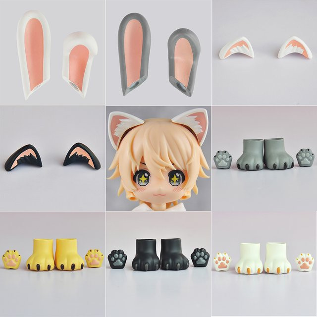 YMY Puppen Zubehör Set mit Katzenpfoten und Ohren in Mehrfarbig für DIY Handpuppen mit Magnetfunktion - Bild 1
