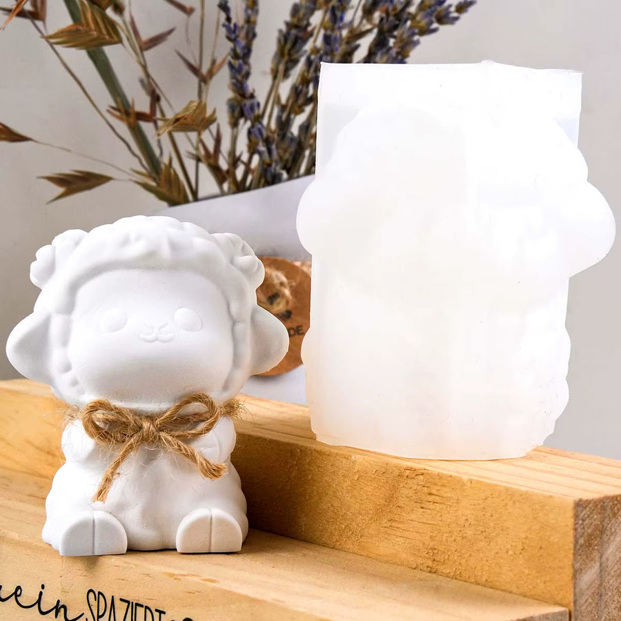 UDOCOOL 3D Schaf Silikonform für DIY Kerzen, Seife, Gips und Harz als niedliches Lamm Ornament zum Basteln - Bild 2