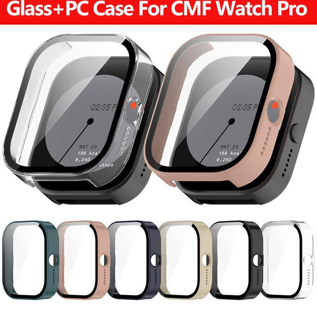 Displayschutzhülle für CMF by Nothing Watch Pro, transparentes PC-Gehäuse mit gehärtetem Glas und Stoßstangenschutz - Bild 1