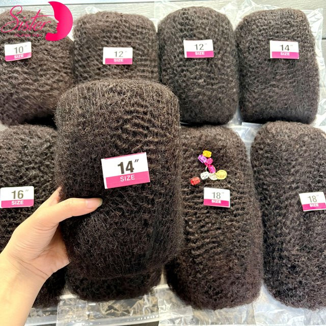 SISTER HAIR Afro Kinky Bulk Echthaarverlängerungen, brasilianisches Remy Haar - Bild 1