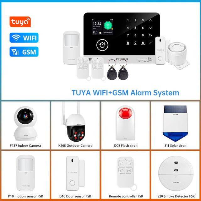 FUERS Tuya Smart WIFI GSM G03 DIY Alarmsystem für dein Smart Home mit Türsensor und Bewegungsmelder zur Diebstahlprävention - Bild 1