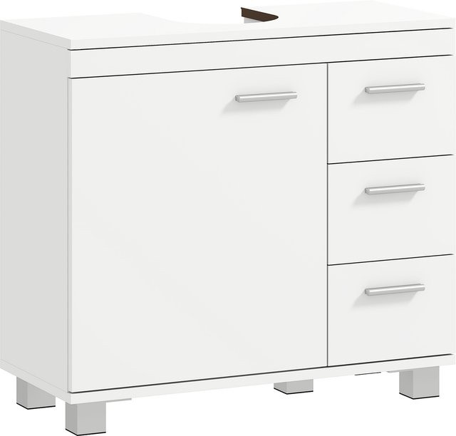 HOMCOM Waschbeckenunterschrank mit Schubladen und Soft-Close Türen in Weiß, B/T/H: 70 x 30 x 64 cm - Bild 1