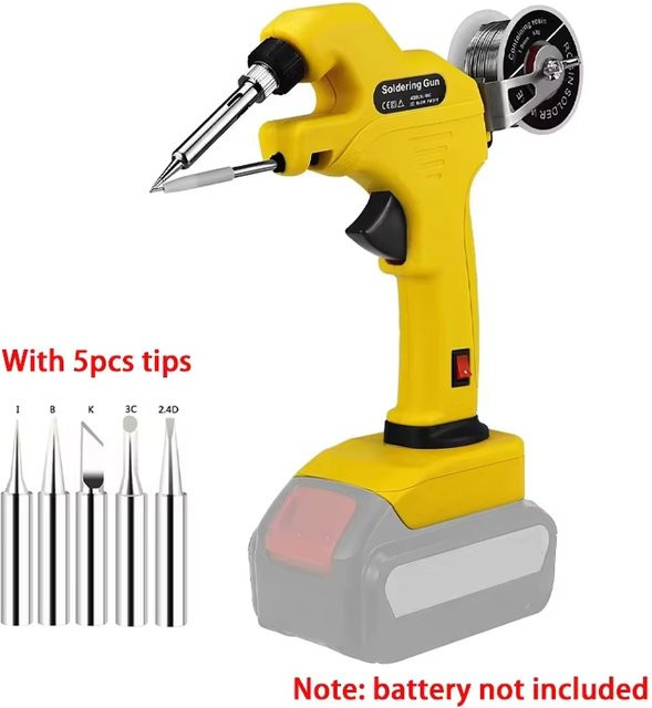 DeWalt Akku-Lötkolben Pistole mit automatischem Vorschub für 18V und 20V Li-Ion Batterien in Gelb - Bild 1