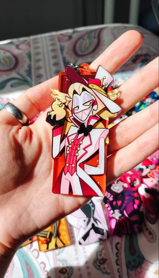 Keeppley Hazbin Hotel Schlüsselanhänger, Acryl-Anime-Cartoon, Bunt / Mehrfarbig - Bild 3