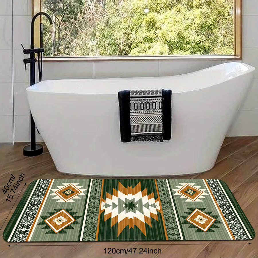 VIKAMA 2er-Set Vintage-Teppiche in Grün für Küche, Badezimmer, Wohnzimmer oder Schlafzimmer - Bild 5
