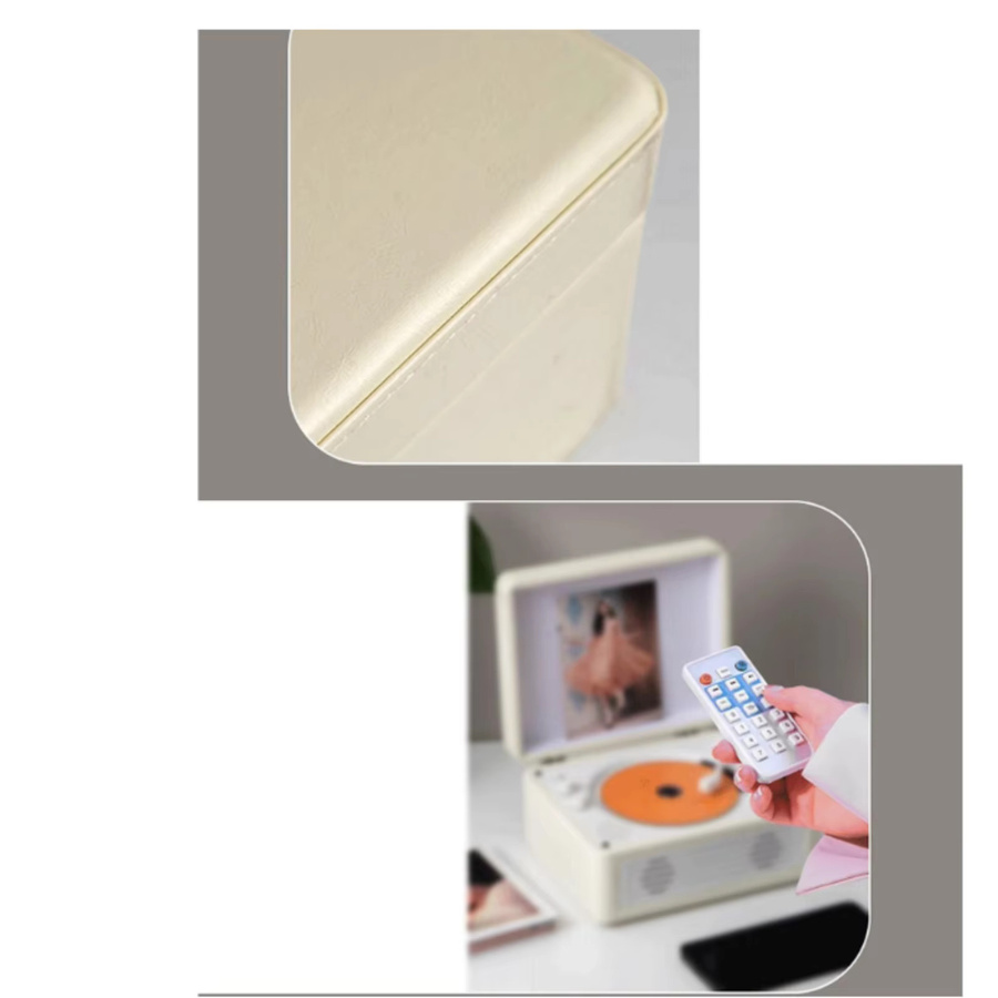 Bytelike Multifunktionaler Retro Lautsprecher mit CD-Player und LED-Beleuchtung in Weiß - Bild 4