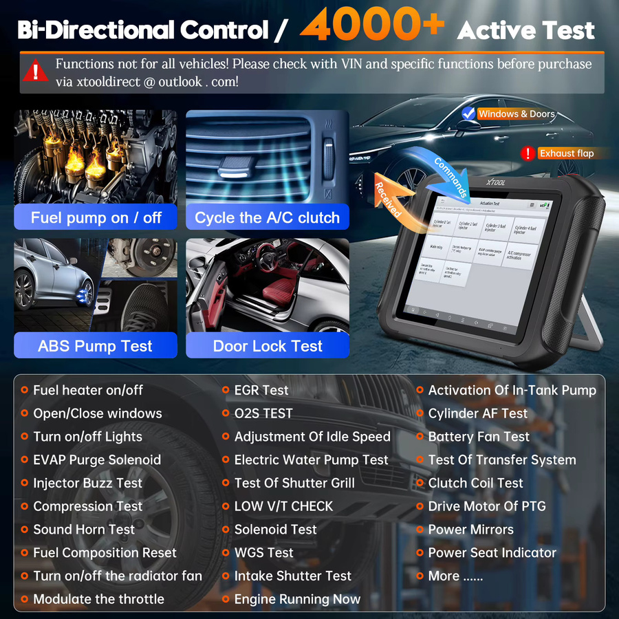 XTOOL D9S Autodiagnosetool in Schwarz mit ECU-Codierung, 45+ Resets, Schlüsselprogrammierung, FCA AutoAuth, DOIP und CANFD sowie Topologie-Funktion - Bild 4