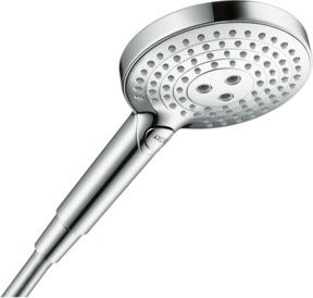 Hansgrohe Axor Handbrause EcoSmart in Edelstahl-Optik mit 3 Strahlarten und Anti-Kalk-Funktion, Durchmesser: 12 cm, Farbe: Silber