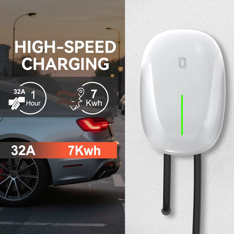 JDMEX EV Ladestation 7KW 32A 1-Phase Typ1/GBT Wallbox mit 5m Kabel in Weiß - Bild 5