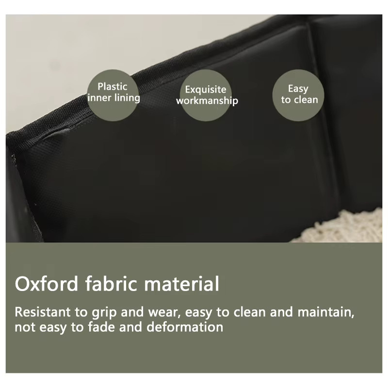 Faltbare Katzentoilette von booteely aus wasserdichtem Oxford-Stoff in Gelb und Multicolour für unterwegs und Camping - Bild 5
