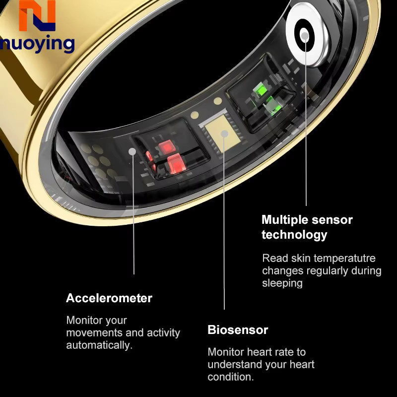 NUOYING Smart Ring, Edelstahl, Unisex, 5ATM wasserdicht - Bild 5