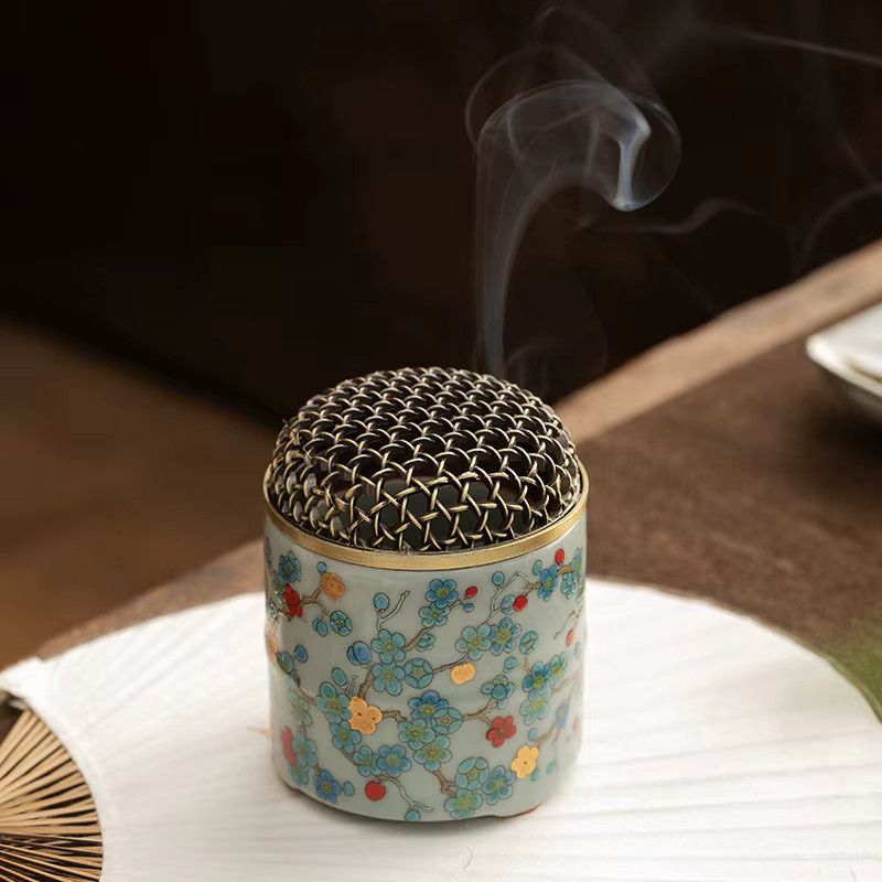 Retro Keramik Weihrauch Brenner für Tee Zeremonien mit Adlerholz und Sandelholz Aroma Diffusor - Bild 2