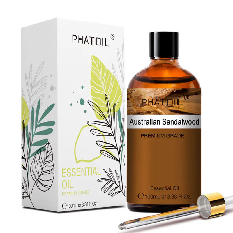 PHATOIL Aromatherapie Ätherische Öle Set, 100 ml pro Flasche, Sortiment aus Zitrone, Eukalyptus, Kiefer, Lavendel und Sandelholz, transparentes Glas - Bild 3