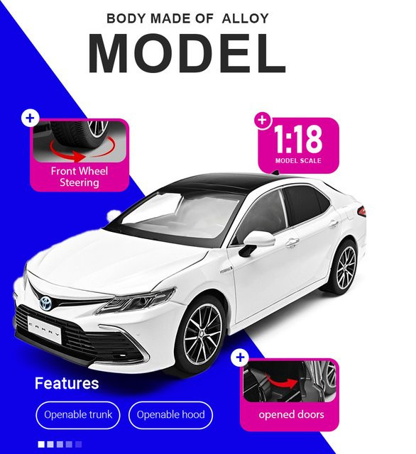 RMZ city Camry Camaro Modellautos, 1:18 Maßstab, Metall, Schwarz - Bild 1