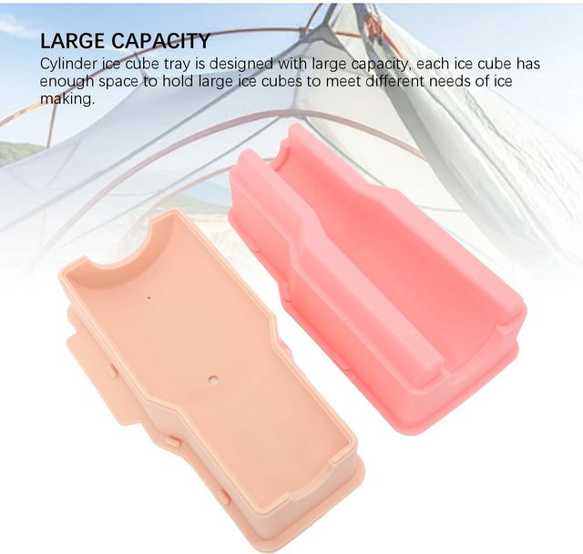 Fishine Zylinder Eiswürfelform aus Silikon, 2 Stück, Pink - Bild 1