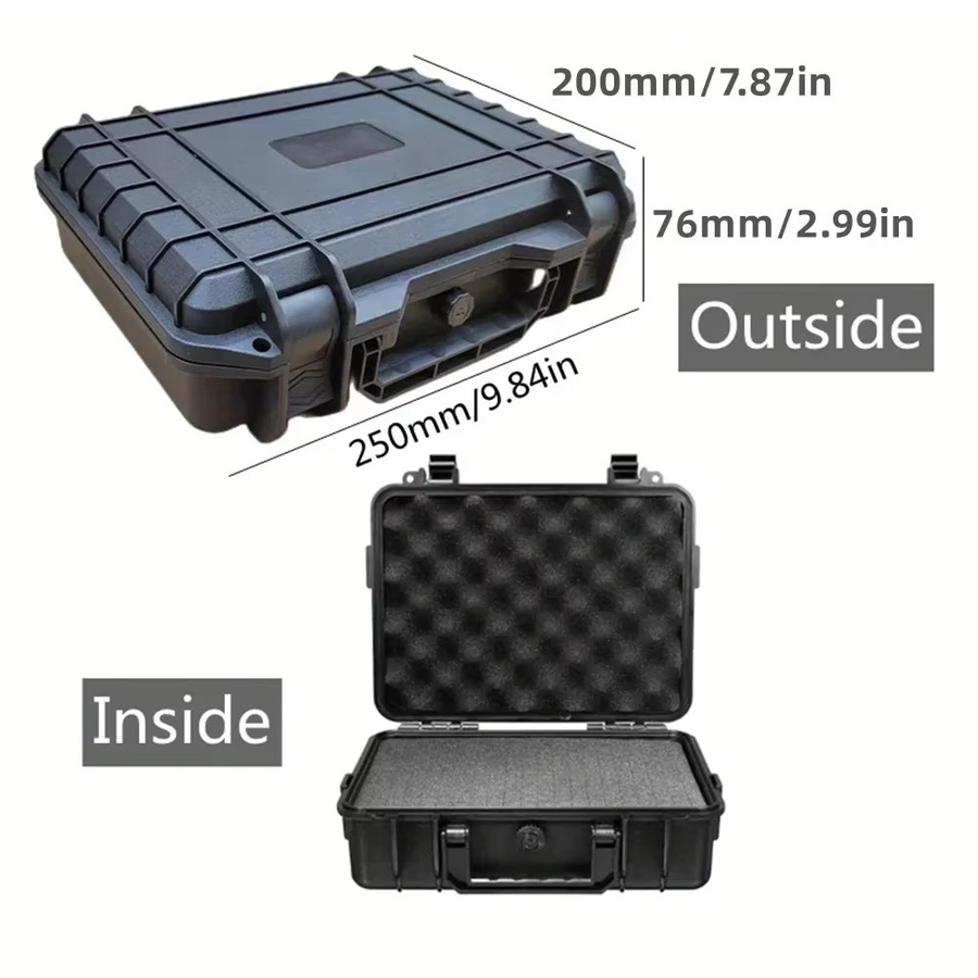 FNICEL Werkzeugkoffer Schwarz, Wasserdichter und schlagfester Werkzeugkasten als tragbarer Organizer für Hardware und Instrumente - Bild 3