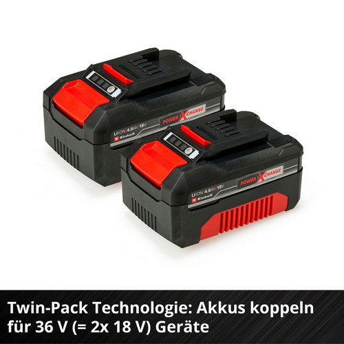 Einhell Power X-Change Akku PXC-Twinpack 2x 18 V 4 Ah Li-Ion in Rot/Schwarz - Bild 4