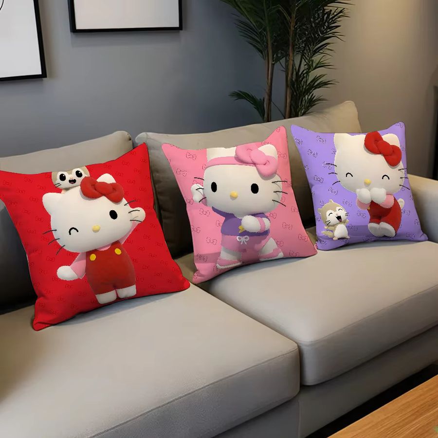 Sanrio K-Kitty Kissenbezug mit süßem Kawaii Cartoon Katzen-Design für Sofa und Wohnzimmer - Bild 5