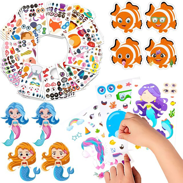 ZYF Make-a-Face DIY-Aufkleber, Tiergesicht, Puzzle, Bunt / Mehrfarbig - Bild 1