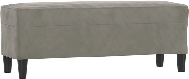 vidaXL Sitzbank aus Samt in Hellgrau, B/T/H: 100 x 35 x 41 cm - Bild 1