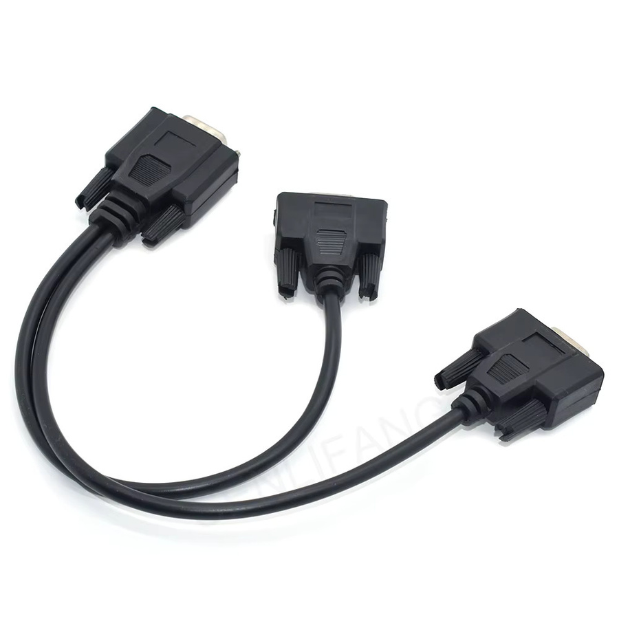SENLIFANG 2-in-1 RS232 Datenkabel DB9 9-Pin 1-zu-2 Splitter Stecker auf Buchse in Schwarz für Kassensysteme und POS-Displays - Bild 1