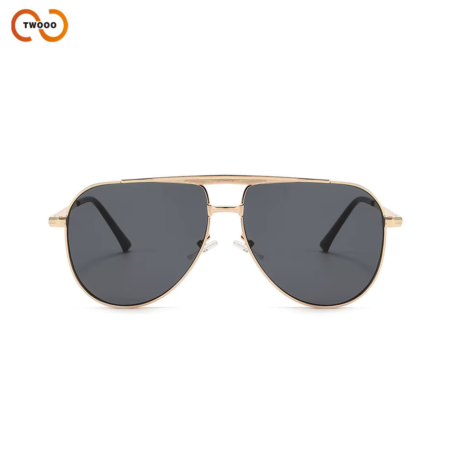 TWOOO Aviator Sonnenbrille, Vollrand, Metall, Gold, Unisex - Bild 4
