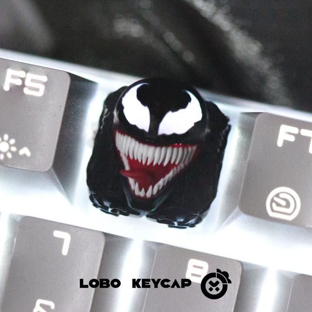 Ajazz Venom Anime Harz Tastenkappen in Schwarz für mechanische Tastaturen - Bild 1