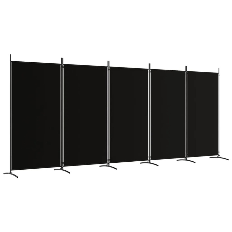 vidaXL Paravent aus Stoff 5-teilig Schwarz B: 433 cm, H: 180 cm - Bild 2