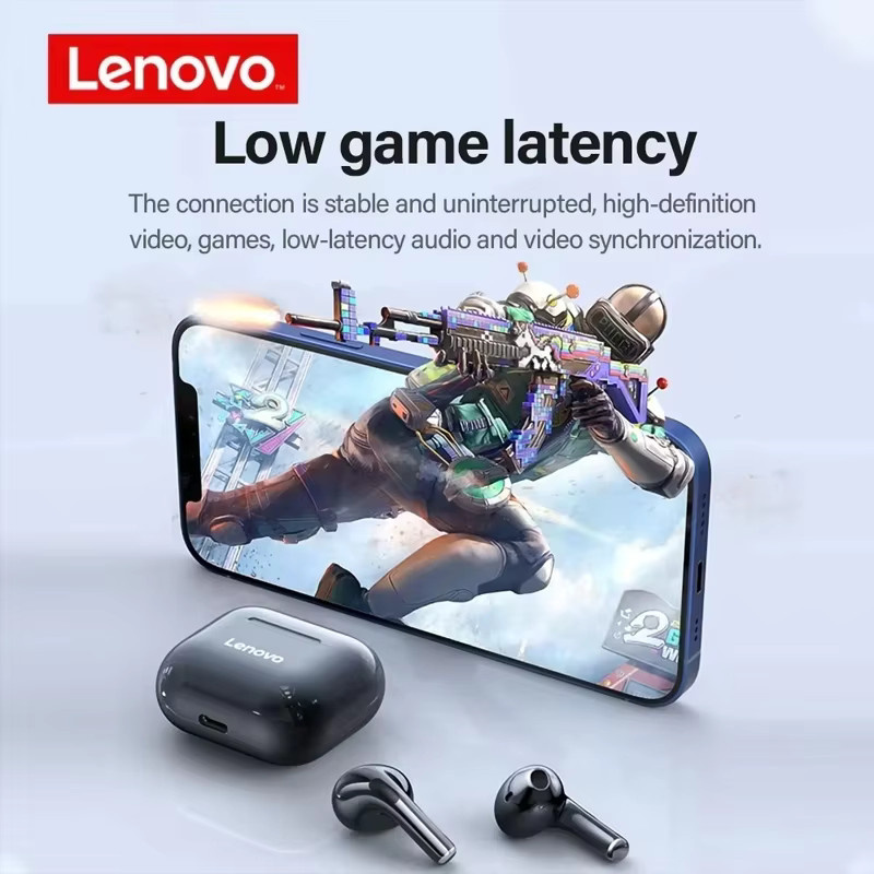 Lenovo LP40 TWS Kabellose Bluetooth-Ohrhörer mit Bass und Touch-Steuerung in Schwarz - Bild 3