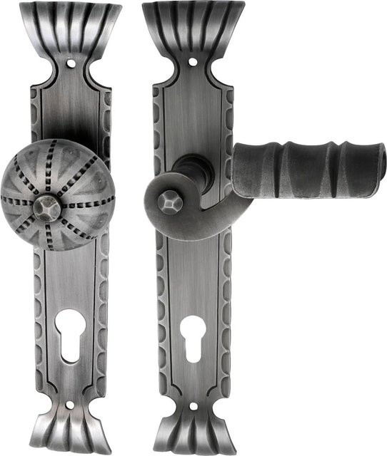Schösswender Türbeschlag Tyrol Schild Pz 88 Rechts Schwarz Matt Passiviert B/H: 40,0 x 33,5 cm - Bild 1