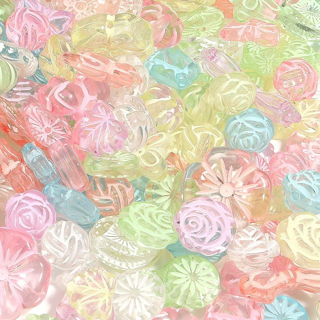 Louleur Perlen Acryl, bunt, gemischt, für Schmuck DIY - Bild 1