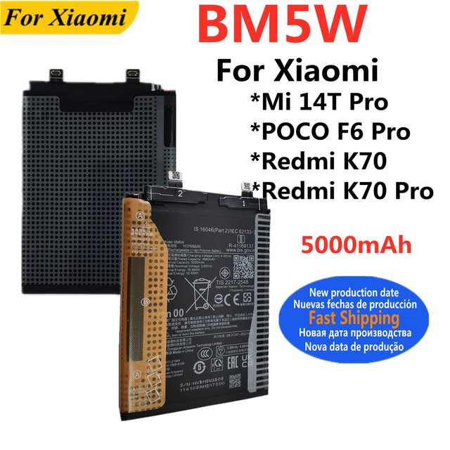 Xiaomi BM5W Akku 5000mAh in Schwarz für Redmi K70 Pro, POCO F6 Pro und Mi 14T Pro Smartphone - Bild 1