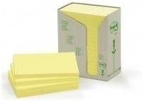 Post-it Recycling Notes Tower Haftnotizen Gelb, 16 Blöcke à 100 Blatt, B: 7,6 cm, H: 12,7 cm - Bild 1