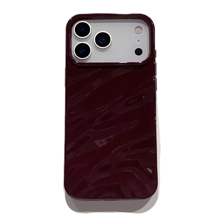 Stoßfeste Handyhülle mit mattiertem Wellenmuster für iPhone 11 bis iPhone 17 Air in Rot - Bild 3