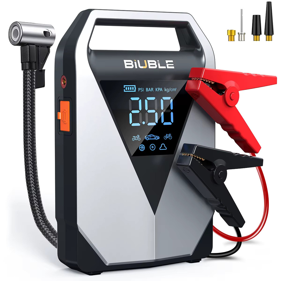 BIUBLE 4-in-1 Auto-Starthilfegerät mit Luftkompressor und 1500A Booster-Ladegerät - Bild 9