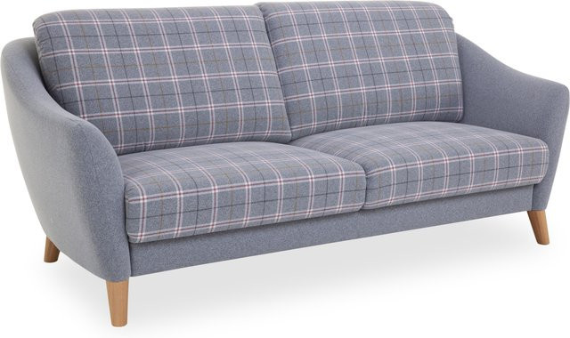 3 Sitzer Sofa SAARLUIS von Rolf Weber in Bunt mit Stoffbezug und Eichenmassivgestell, B: 202 cm, H: 91 cm, T: 53 cm - Bild 1