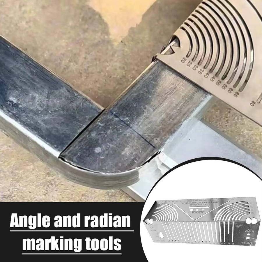 Multifunktionales Bogenwinkel-Markierlineal aus Metall in Silber als 90-Grad-Faltlineal und Ecklineal für präzise Linienzeichnungen - Bild 4