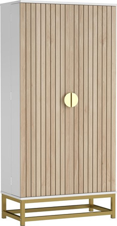 Aosom Buffetschrank HOMCOM in Weiß, moderner Geschirrschrank mit verstellbaren Regalen und Lamellen-Türen, B/T/H: 58 x 29 x 119,5 cm