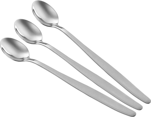 Nirosta Langstiellöffel Arlberg aus Edelstahl in Silber, 3-teiliges Set, spülmaschinenfest - Bild 1