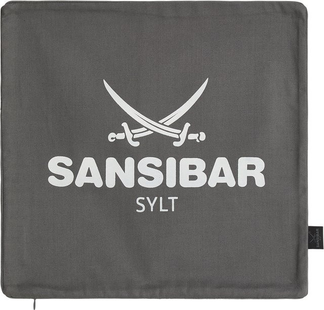 Kissenhülle SANSIBAR LIVING quadratisch aus Baumwolle in Grau/Mehrfarbig mit nautischem Grafikdesign, B/B/H: 45 x 45 x 1 cm - Bild 1