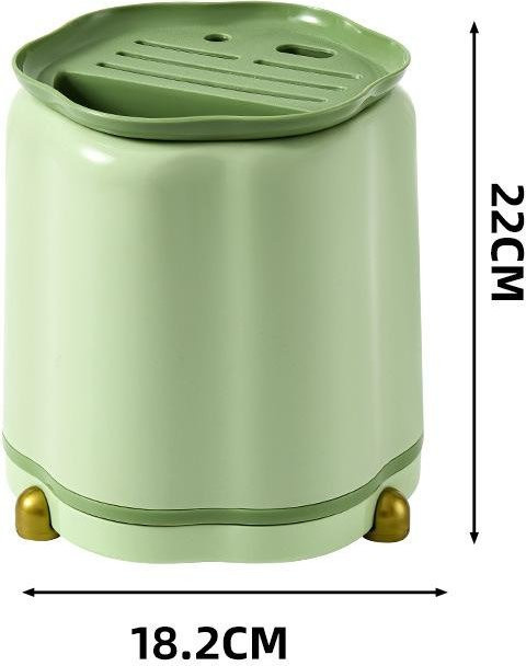 Multifunktionaler Messerhalter und Stäbchenhalter von Yiran Furniture, drehbarer Küchen-Aufbewahrungsregal in Beige und Grün aus Kunststoff - Bild 1